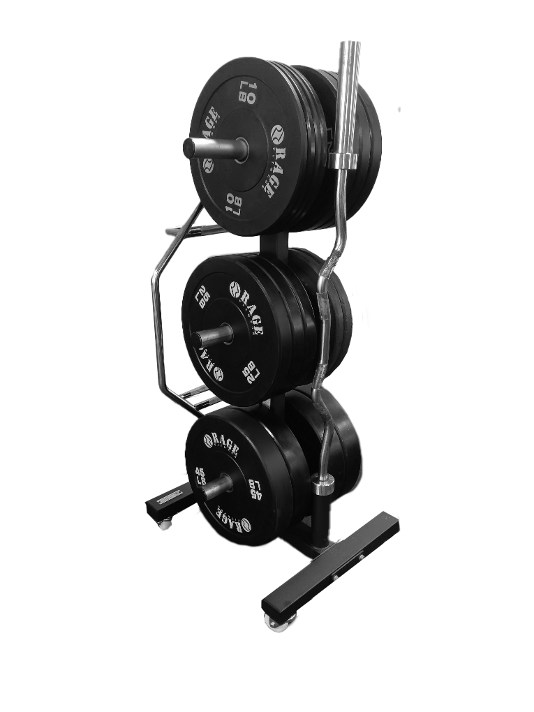 CFF-BPR6 Mobile Bar & Olympic Bumper Plate Rack